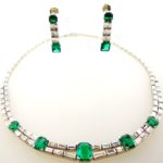 Emerald, Diamond And Platinum Necklace & Earrings. Sold For A Combined Price Of $56,250