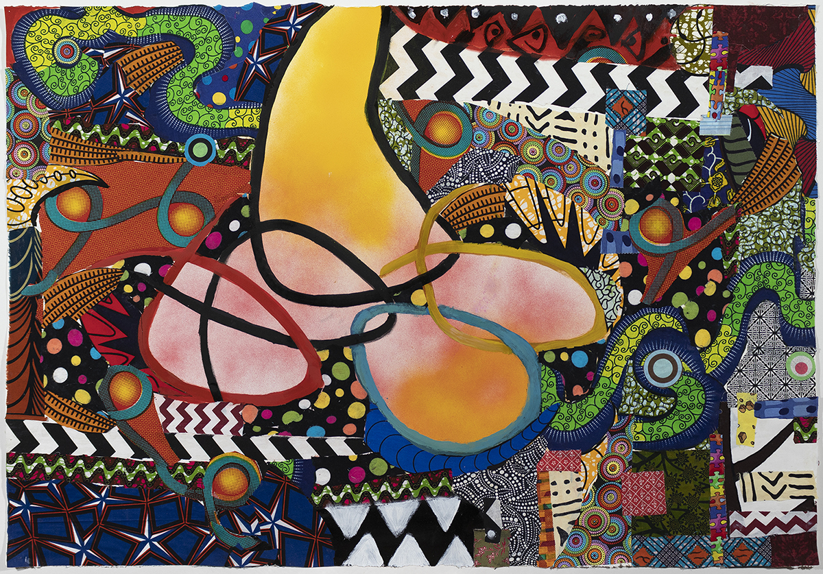 Danny Simmons Abstract Mixed Media Painting