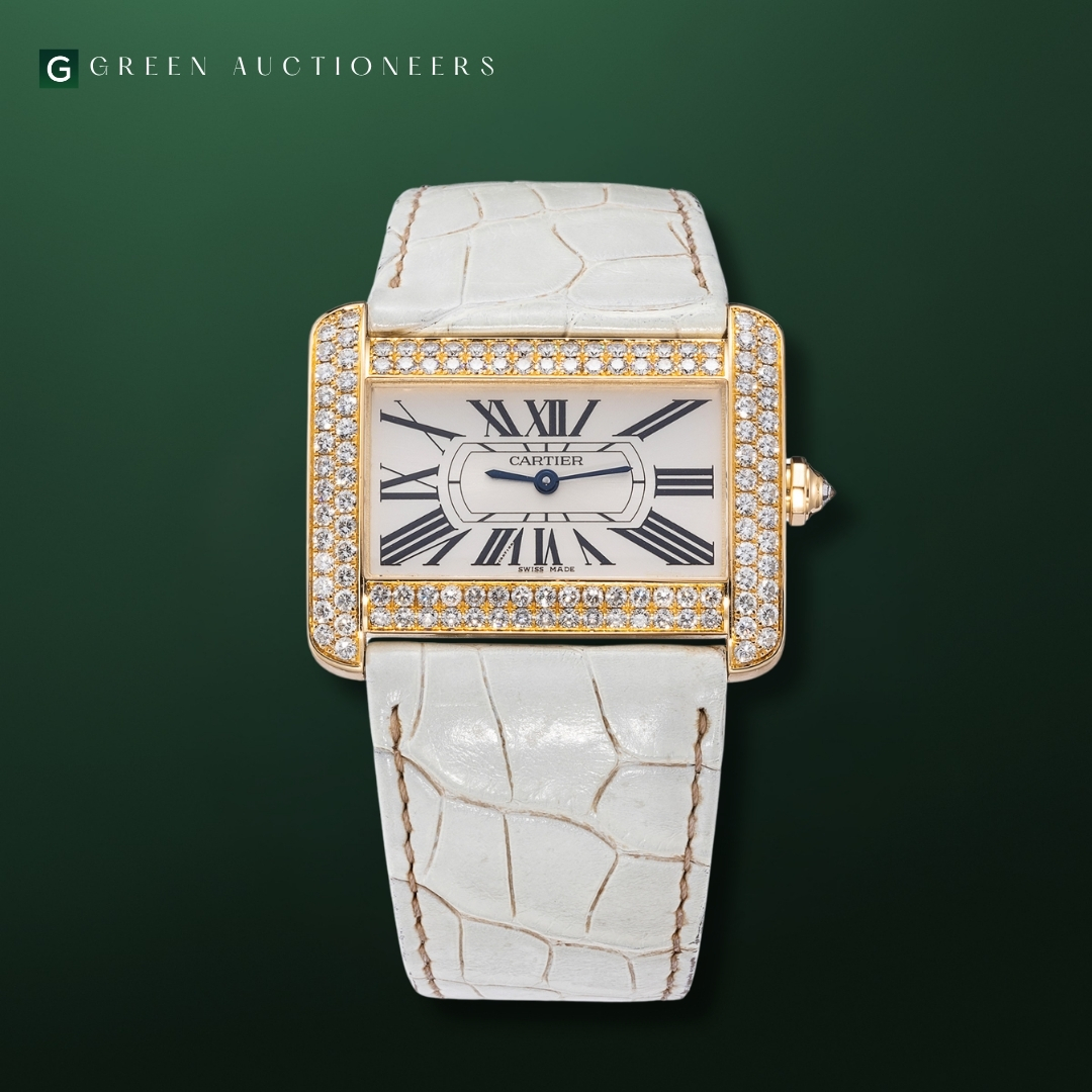 Cartier Tank Divan 18k Yellow Gold Diamond Watch Ref. 2602