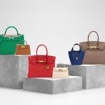 Front view of 6 Hermes Handbags