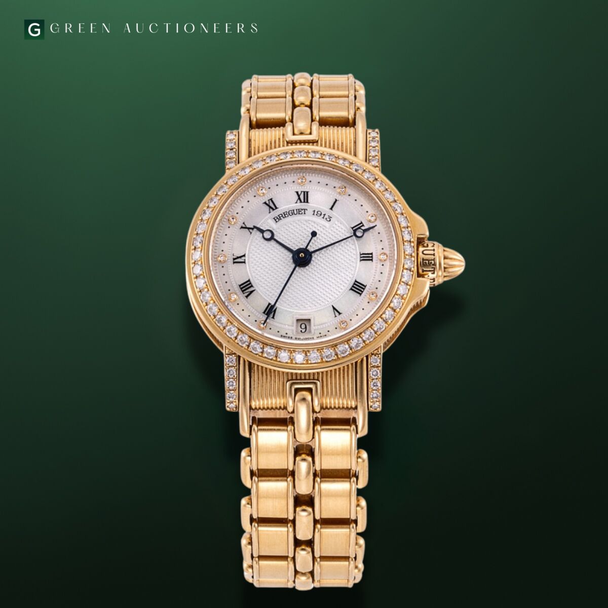 Breguet Marine Bracelet Watch in 18k Yellow Gold and Diamonds