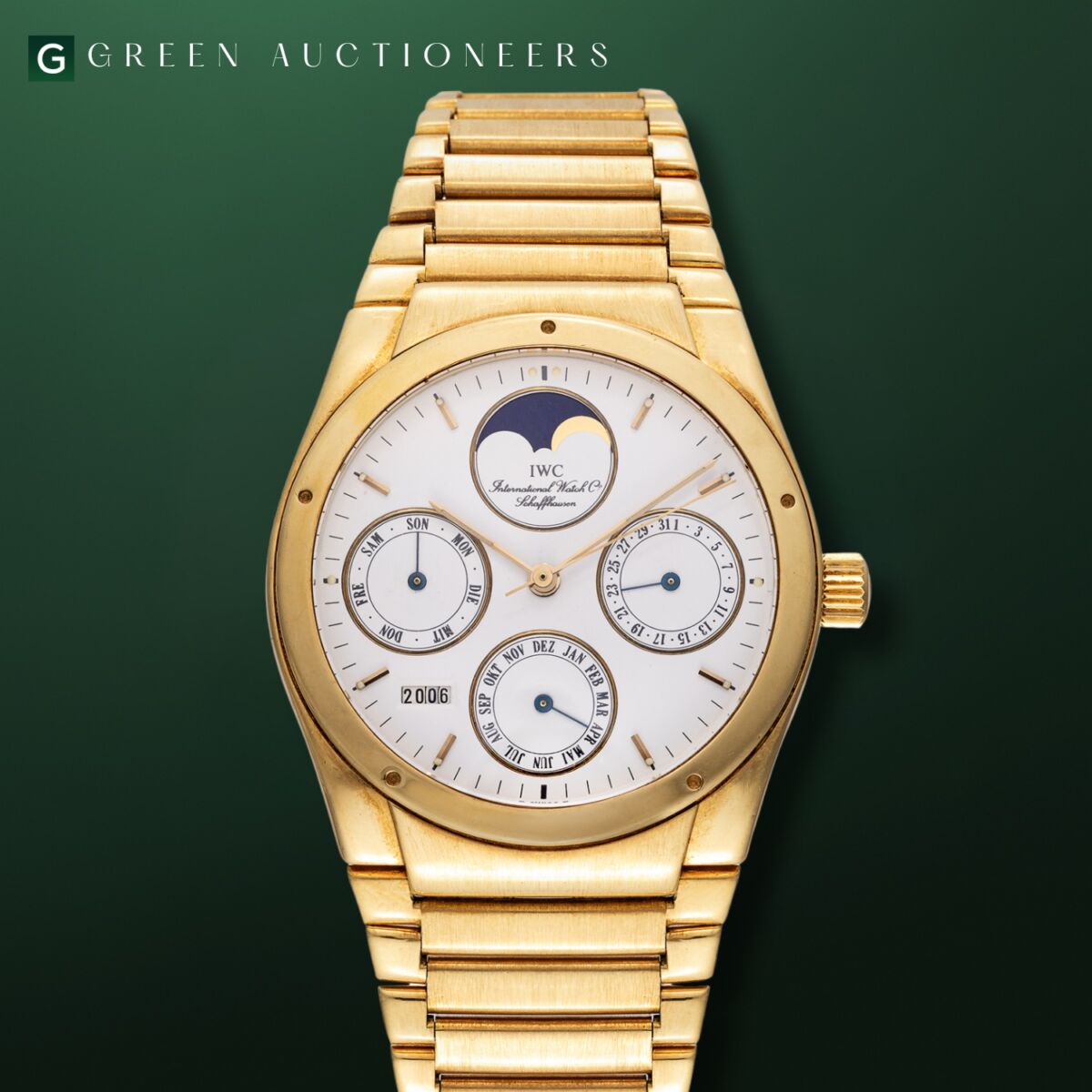 IWC Ingenieur Perpetual 18K Yellow Gold Bracelet Watch