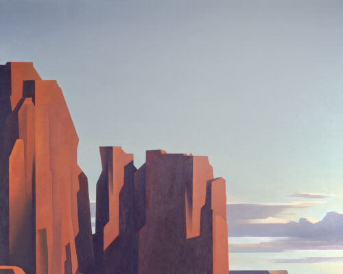 Ed Mell (1942-2024) Standing Orange Rocks, 1983 Oil On Canvas