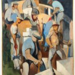 Lot 406.Jacques Despierre, Les Tailleurs De Pierre, Oil On Canvas, 1954. Sold For 6,250
