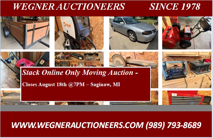 Stack Online only Moving Auction – Saginaw, MI August 11- August 18
