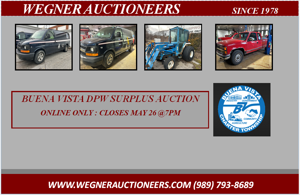BUENA VISTA DPW ONLINE ONLY SURPLUS EQUIPMENT AUCTION 5/12-5/26 @7PM