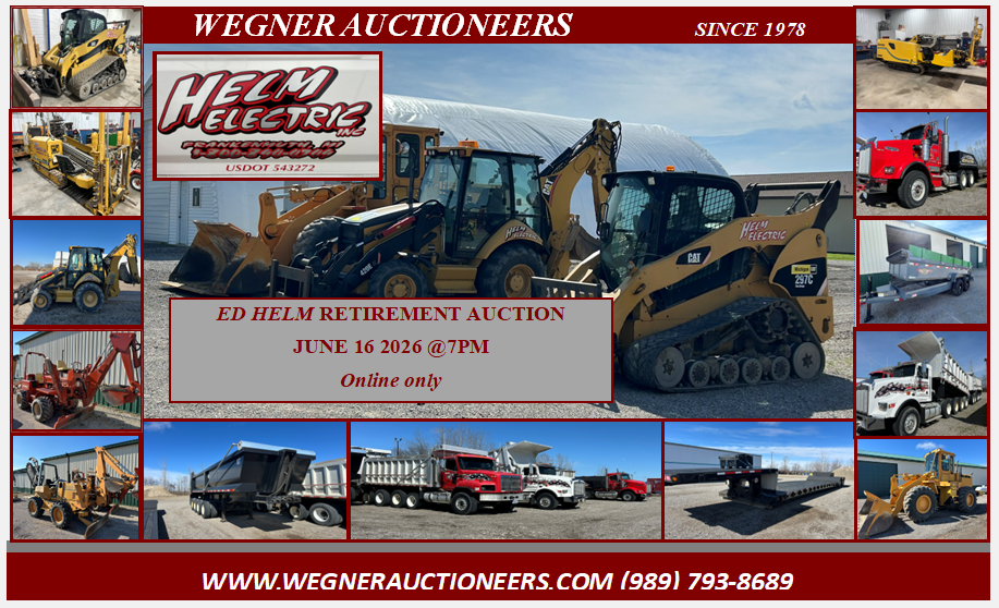 ED HELM RETIREMENT AUCTION – JUNE 16 2026 – ONLINE AUCTION