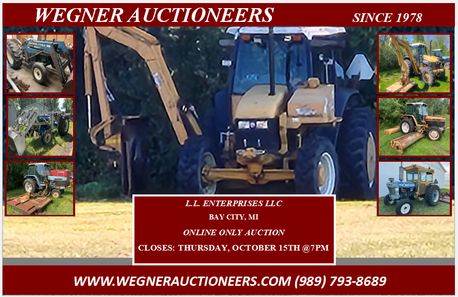 L.L. ENTERPRISES LLC – ONLINE ONLY AUCTION – CLOSES THURSDAY, OCTOBER 15TH @ 7PM – BAY CITY, MI
